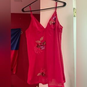 Elegant Red Floral Embroidered Victorious Secret Lingerie Top